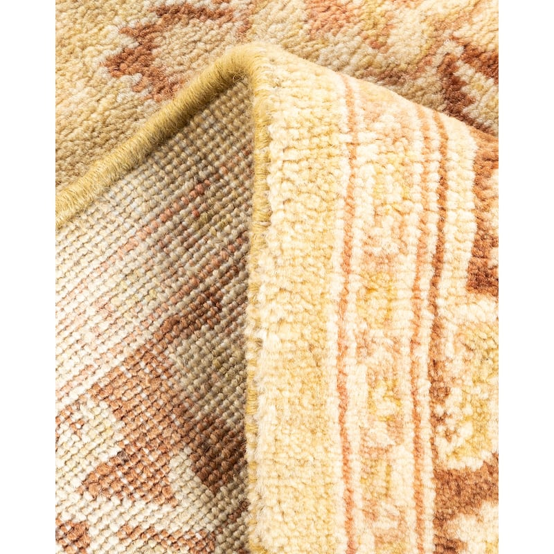 Overton Handknotted Wool Contemporary Oriental Ivory Area Rug - 3' x 5'