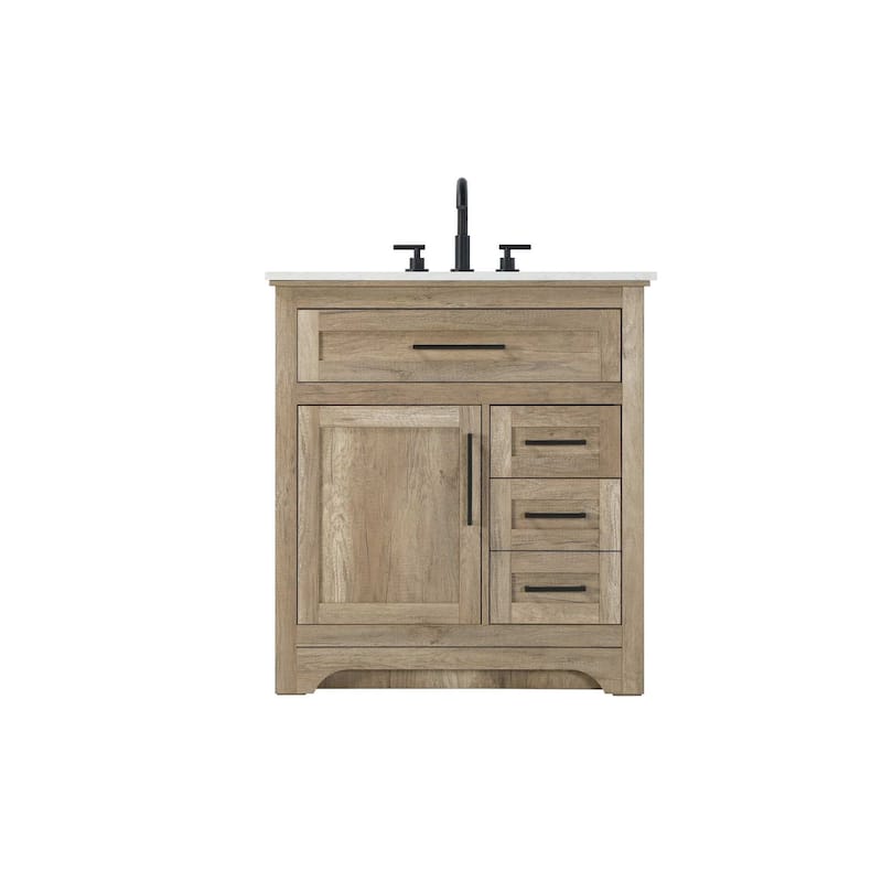 Nathaniel Single Bathroom Vanity (32-42 inch) - Natural oak - 32"