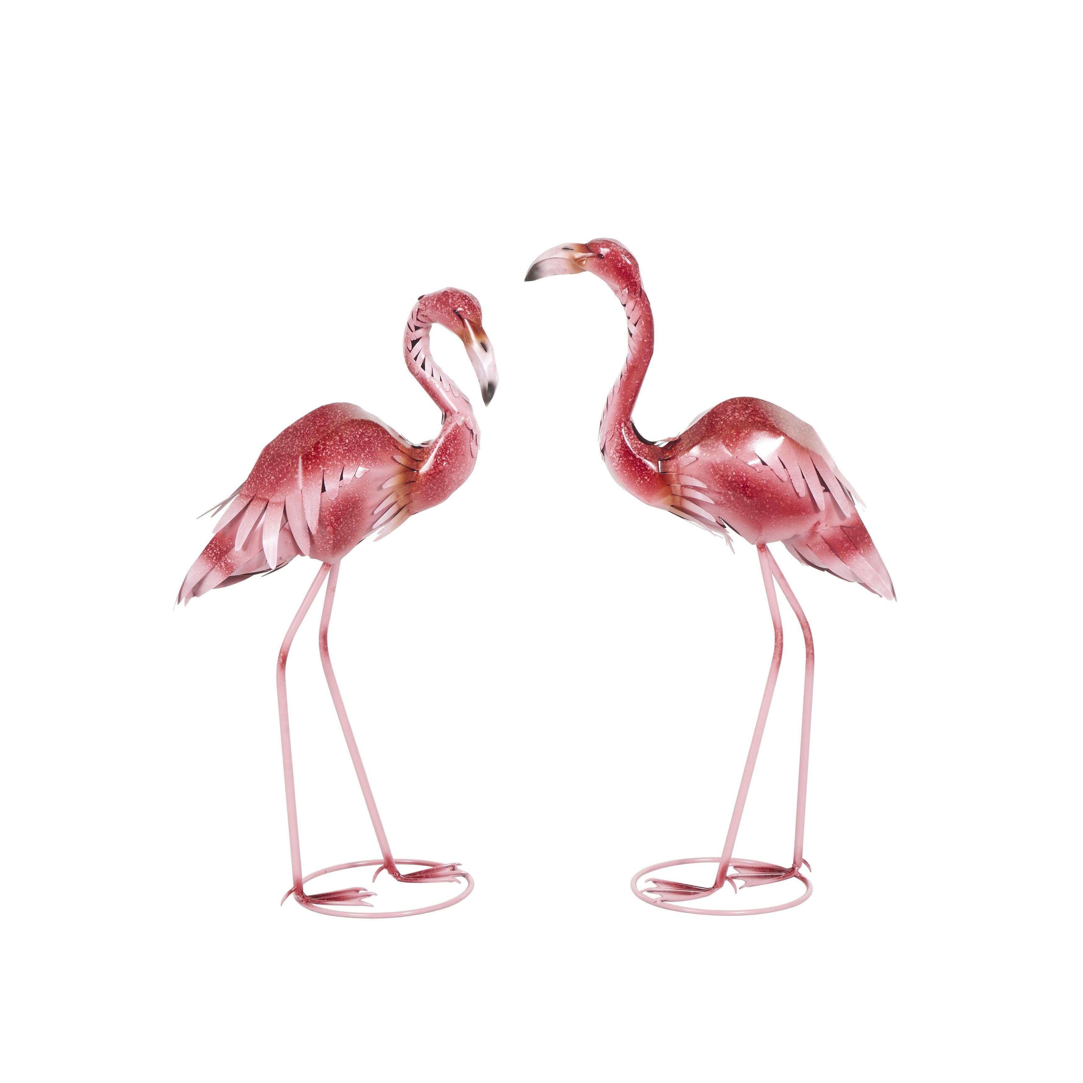 Metal Flamingo Tall Textured Ombre Decorative Garden Sculpture - Set of 2 Pink - Roche River Decor