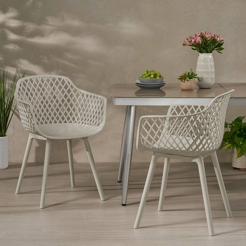 Christopher Knight Home Poppy Outdoor Modern Dining Chair (Set of 2)