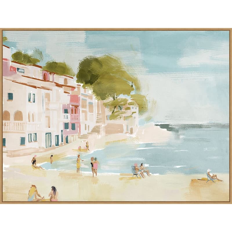 A Weekend In Cassis by Urban Road Framed Canvas Wall Art Print - Sylvie Maple