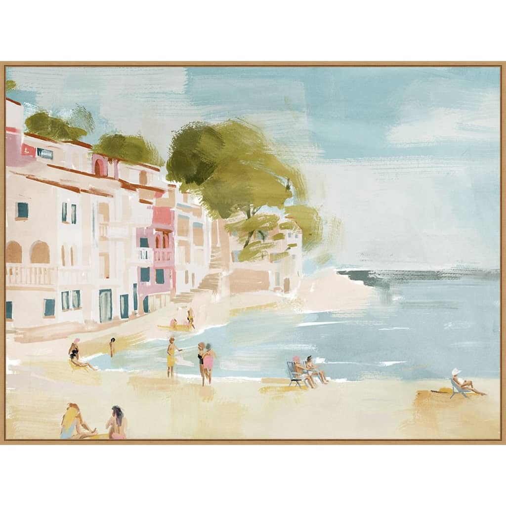 A Weekend In Cassis by Urban Road Framed Canvas Wall Art Print - Sylvie Maple