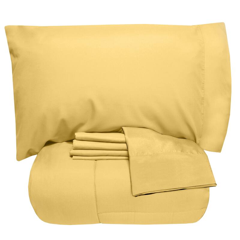 Sweet Home Collection Luxury Solid Bed-In-a-Bag with Sheet Set
