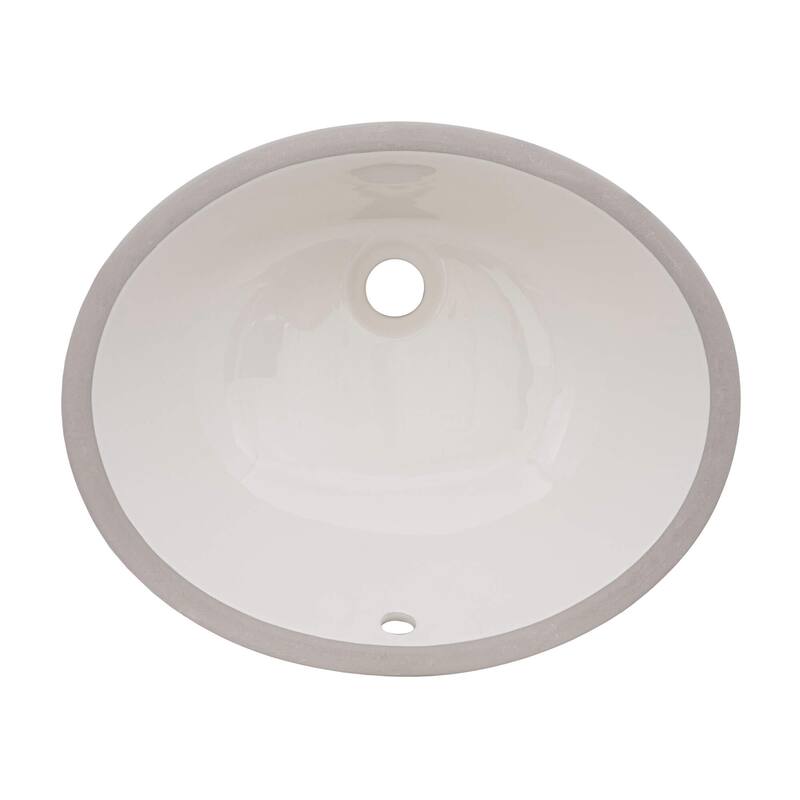 Ruvati 16 x 13 inch Undermount Bathroom Sink Biscuit Oval Porcelain Ceramic - RVB0618BC