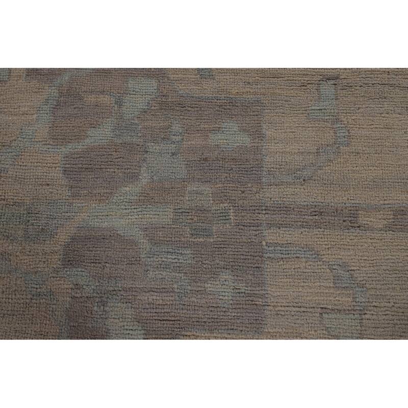 Vegetable Dye Oushak Turkish Large Rug Handmade Floral Wool Carpet - 13'9"x 19'3"