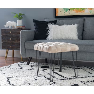 Newbury Handwoven Velvet Square Ottoman