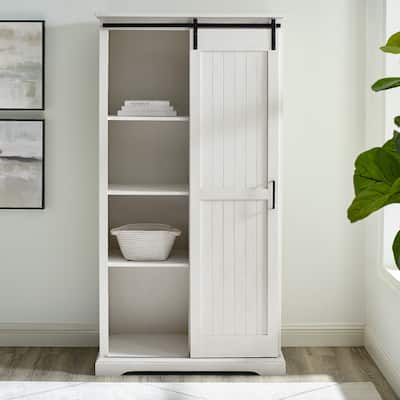 Middelbrook Designs Tall Sliding Groove Door Storage Cabinet