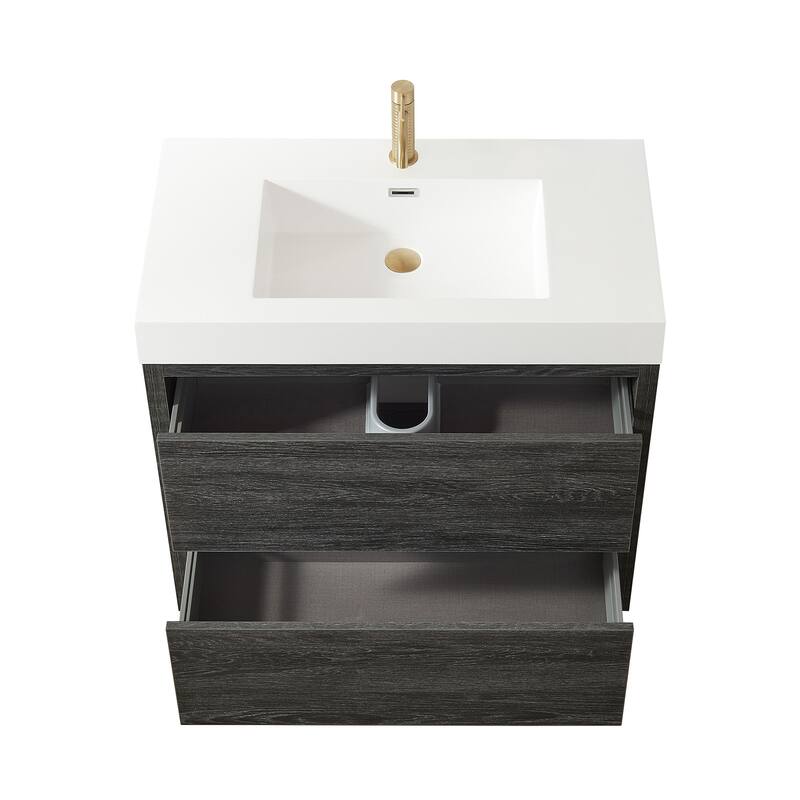 Huesca Bath Vanity with Composite Integral Sink Top and Mirror