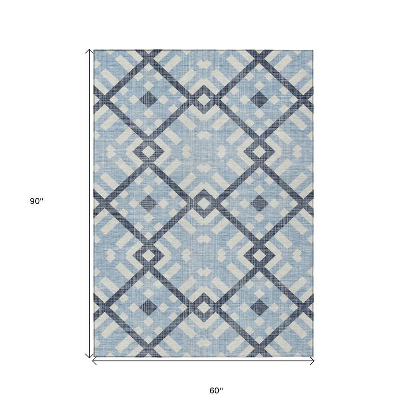 HomeRoots Geometric Transitional Rectangle Outdoor Rug