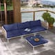 Option NavyBlue-4PC with 7 Armrest