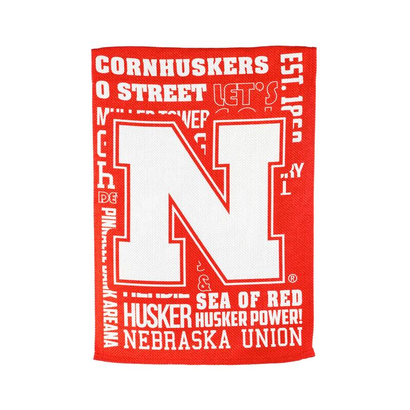 Embossed Suede Flag, House Size, University of Nebraska