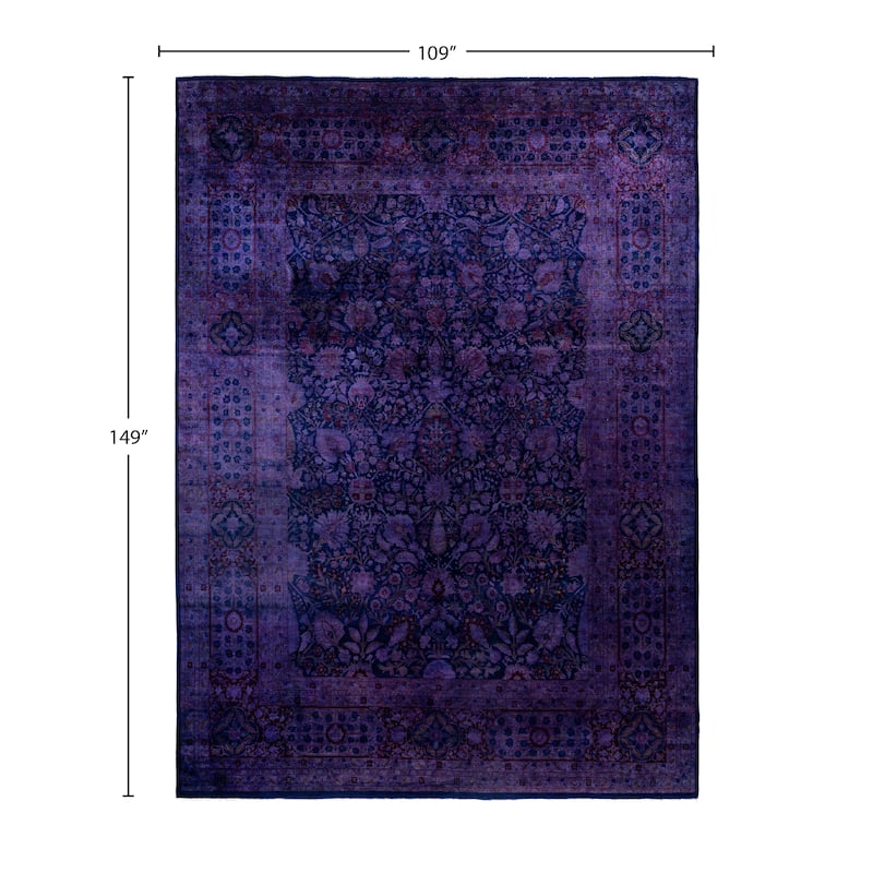 Overdyed One-of-a-Kind Hand-Knotted Area Rug - Purple - 9' 1" x 12' 5"