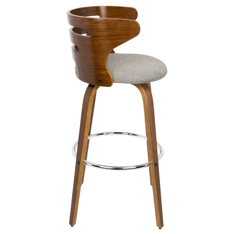 Carson Carrington Cranagh 30" Fixed-Height Bar Stool with Bent Wood Legs & Round Footrest (Set of 2)