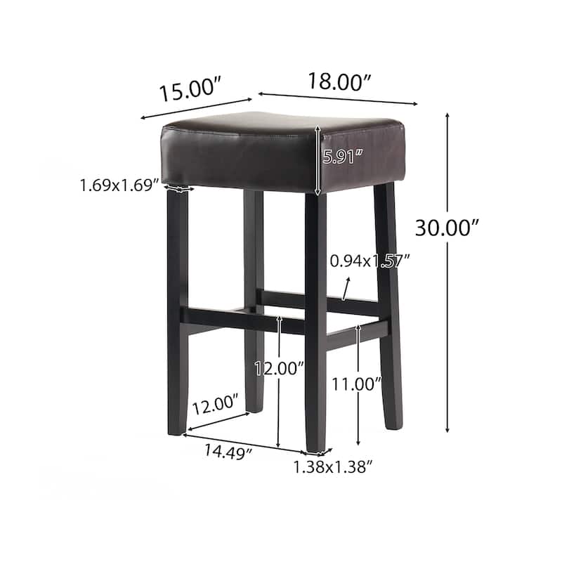 Lopez 30-inch Brown Reconstituted Bycast Leather (Recast) Backless Bar Stools (Set of 2) by Christopher Knight Home