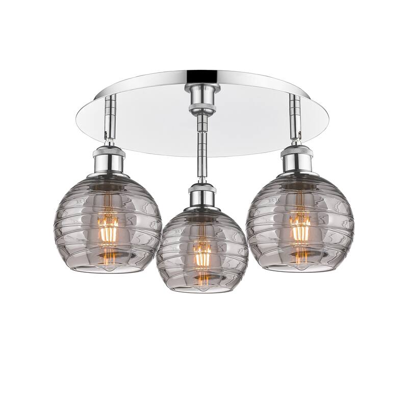 Innovations Lighting Athens Deco Swirl - 3 Light 18" Flush Mount