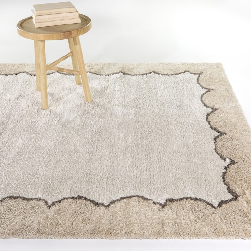 Callahan Modern Border Area Rug - 5'3" x 7' - Taupe - Rectangle