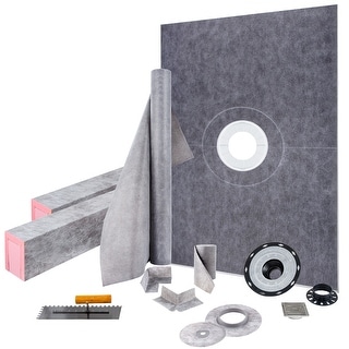 VEVOR Shower Curb Kit 38"x60" ABS Watertight Shower Curb Overlay with 4" ABS Offset Bonding Flange