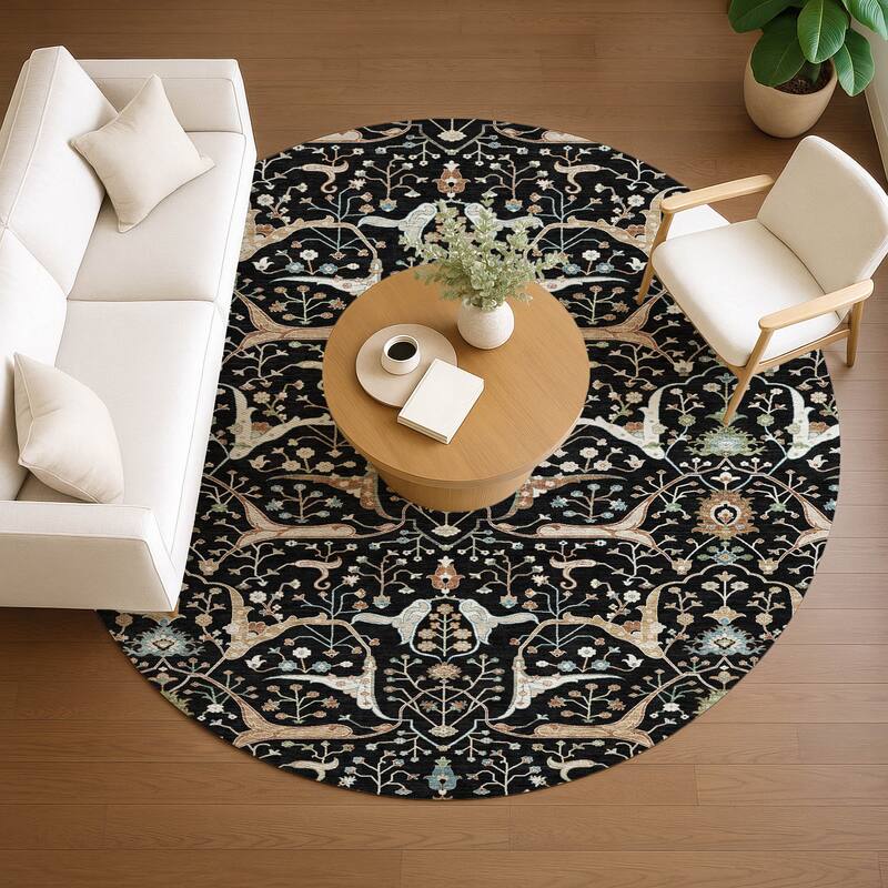 Machine Washable Indoor/ Outdoor Traditional Persian Chantille Rug