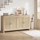 preview thumbnail 6 of 5, Beige Rattan Accent Storage Cabinet with 4 Doors