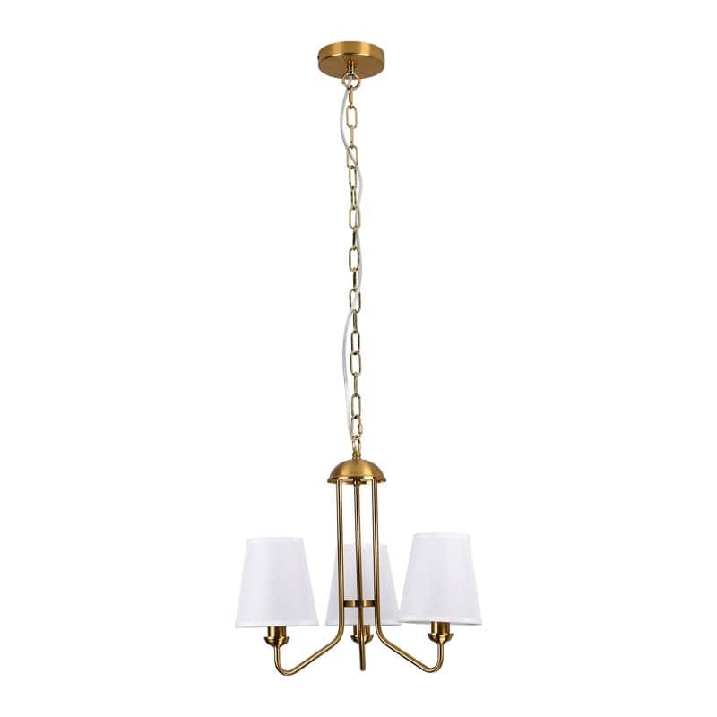 3 - Light Dimmable Classic / Traditional Chandelier - Brushed Gold