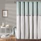 Lush Decor Two-tone Linen Button Shower Curtain - Blue & White - 72" x 72"