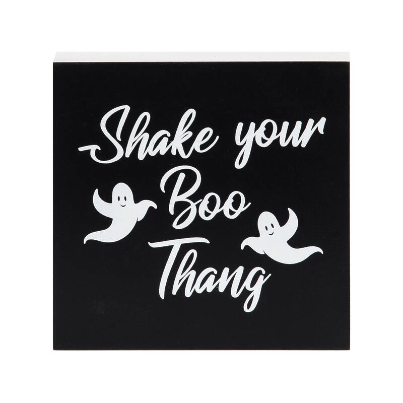 Shake Your Boo Thang Ghost Block Halloween Shelf Sitter Centerpiece