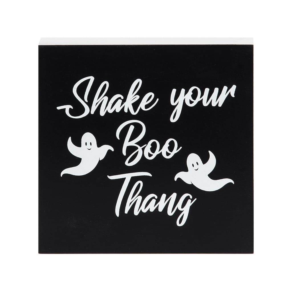 Shake Your Boo Thang Ghost Block Halloween Shelf Sitter Centerpiece