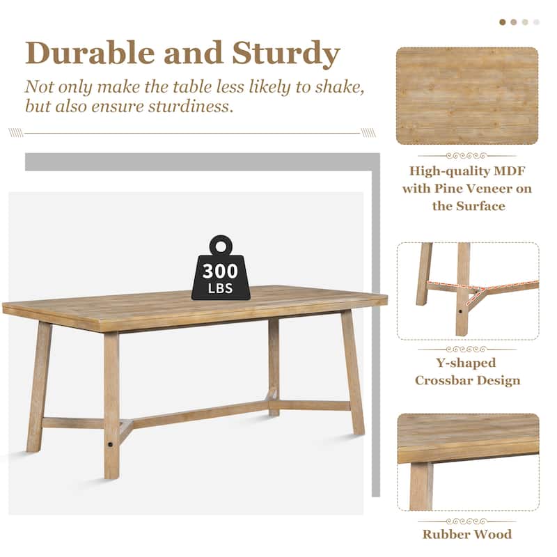 6-piece Retro Farmhouse Style Dining Set
