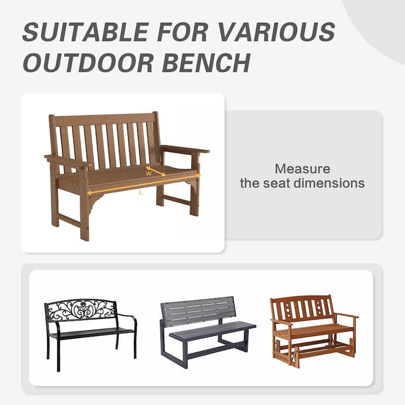 Aoodor Outdoor Polyester Tufted Bench Cushion, Water-resistant & Fade-Resistant Cushion