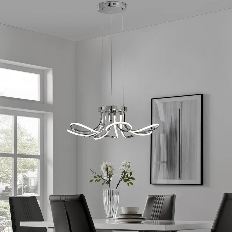 6 Petals Integrated LED Dimmable Chandelier with Smart Dimmer Included - Gold