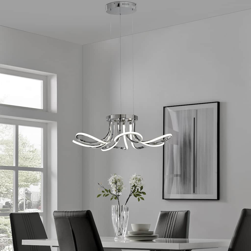 6 Petals Integrated LED Dimmable Chandelier with Smart Dimmer Included