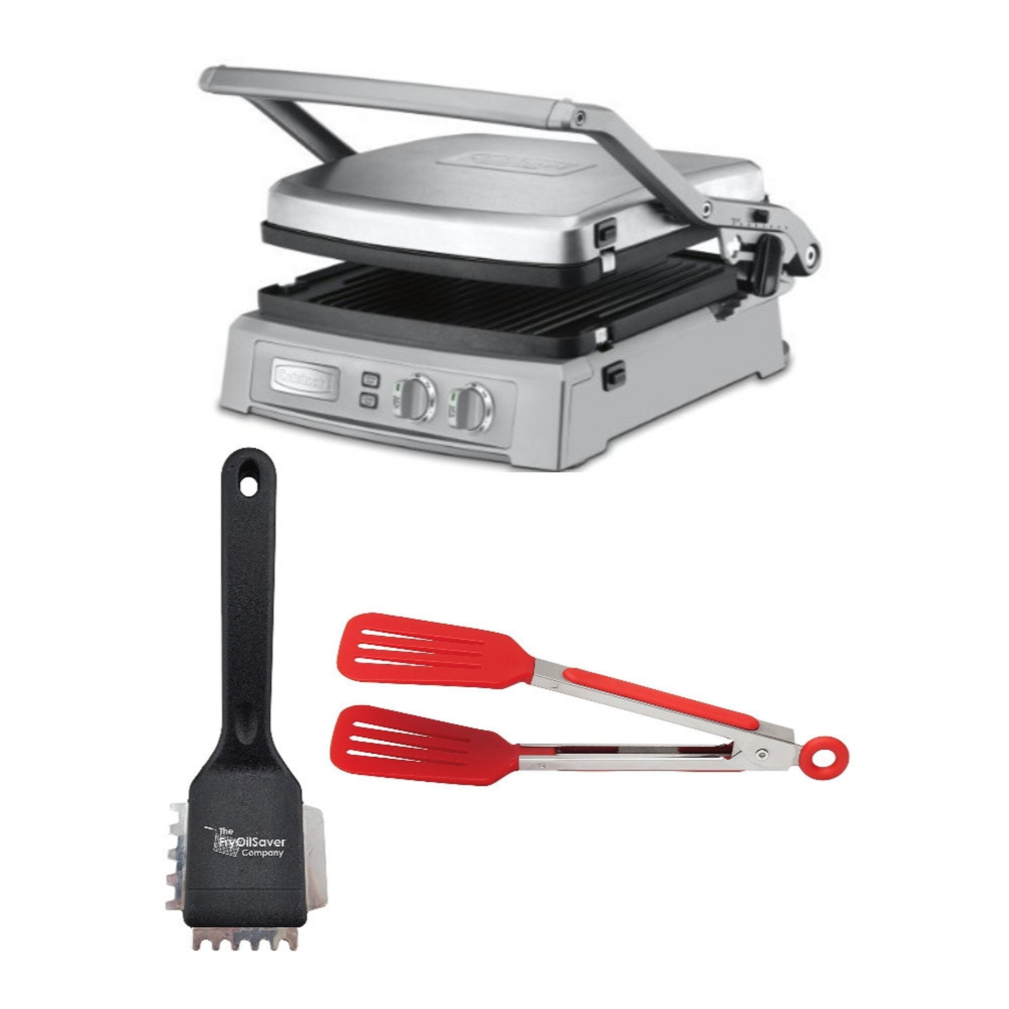 Cuisinart GR 150 Griddler Deluxe Stainless with Grill Brush
