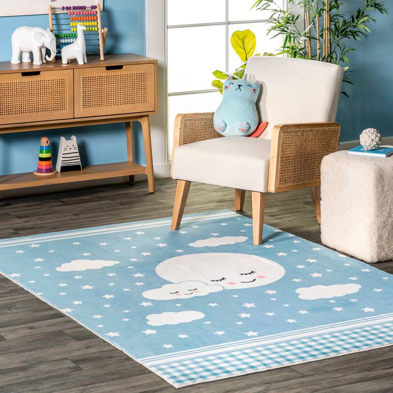 Nuloom Peaceful SpinClean Night Machine Washable Kids Area Rug
