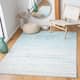 SAFAVIEH Adirondack Vera Modern Ombre Distressed Stripe Area Rug - 6' x 9' - Aqua/Ivory