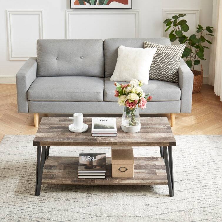 Wood Rectangular Coffee Table - Brown