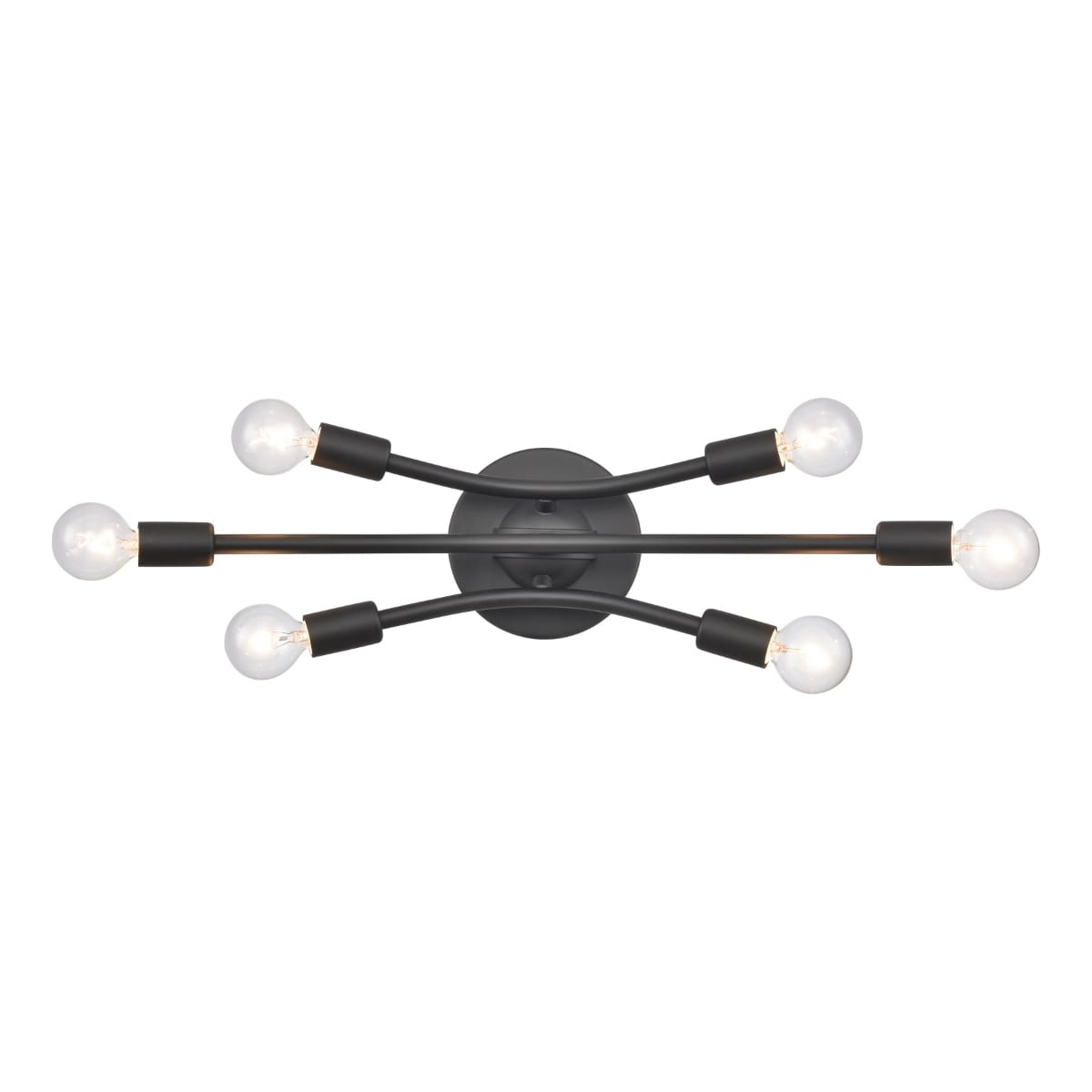 Atlas Lighting Xavier 19.75-inch Wide 6-Light Vanity Light in Matte Black