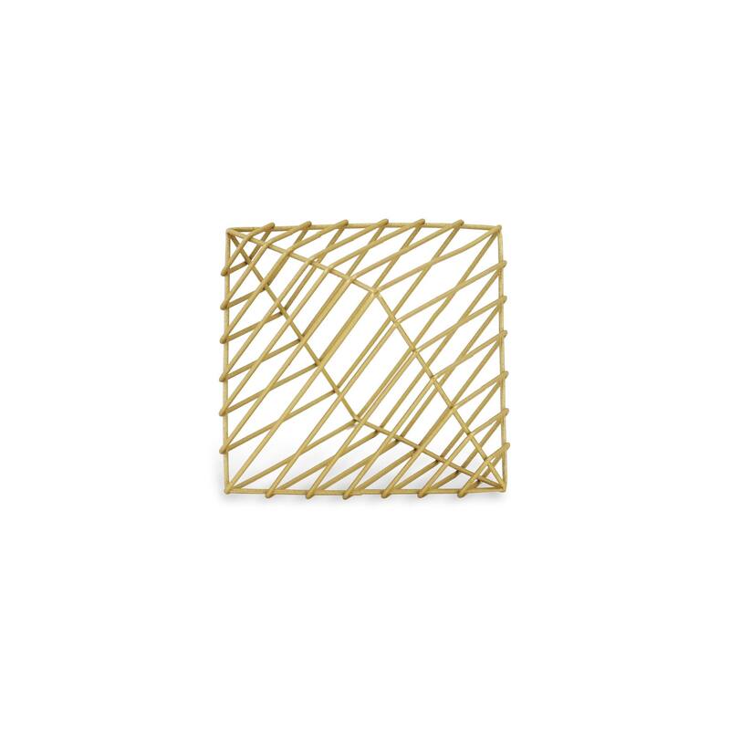 HomeRoots 8" Gold Cast Iron Modern Abstract Tabletop Sculpture - 10.5' X '8' X '8