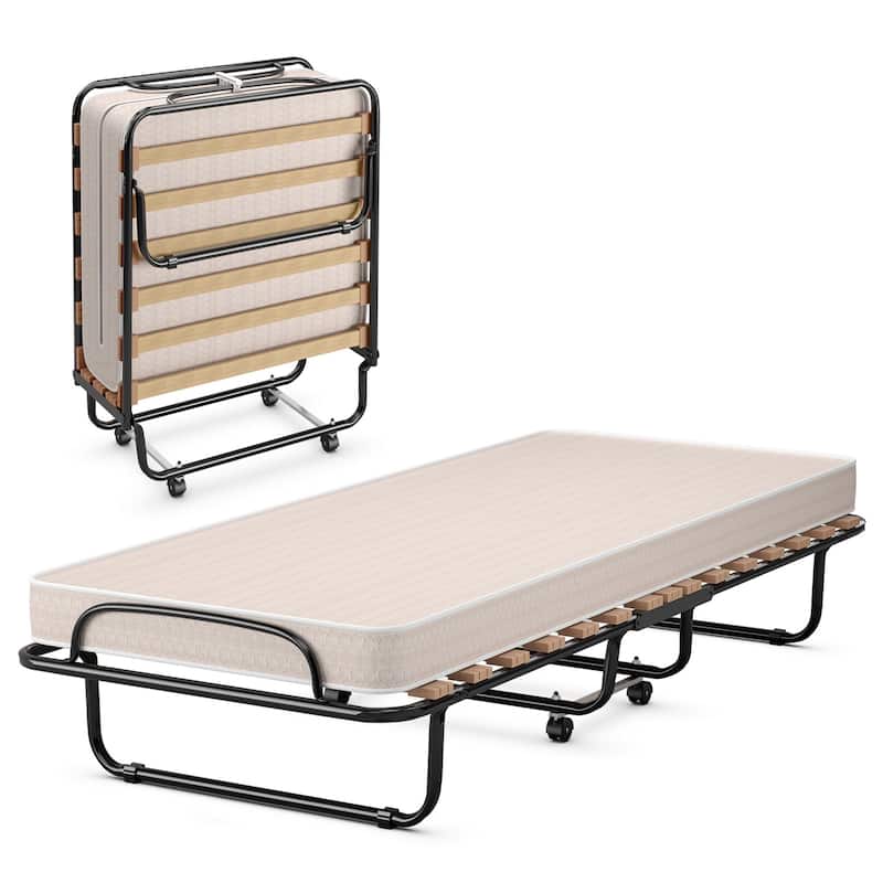 Folding Bed with Memory foam Guest Bed Made in Italy