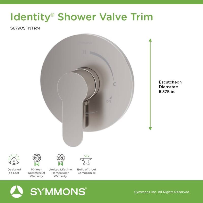 Symmons S6790TRM Identity Single Handle Volume Control Valve Trim