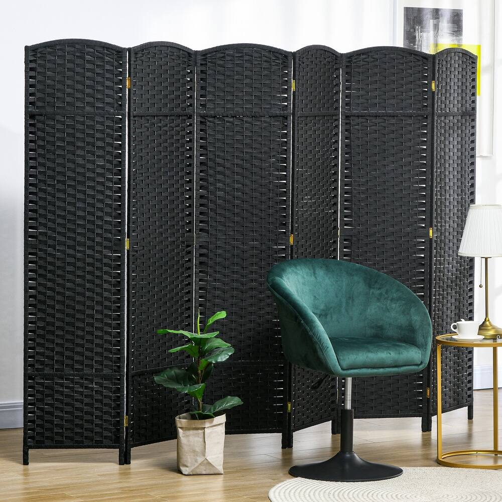 HOMCOM Room Divider, 6 Panel Folding Privacy Screen, 5.6' Tall Freestanding Wall Partition