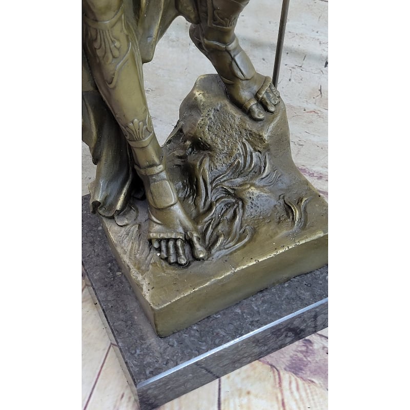 King Leonidas Achilles Hercules Greek Spartan Warrior Bronze Statue Sculpture Figure Dalou 26 Inches X 10 Inches