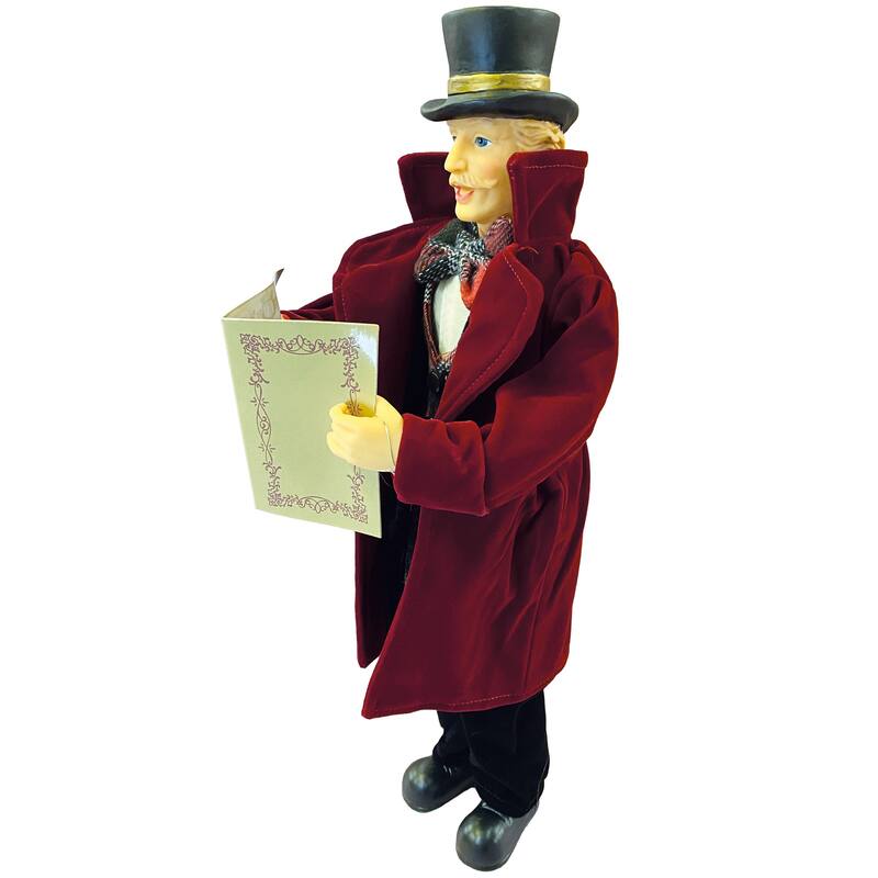 15-18" Red and Gray Plaid Carolers, Set of 4