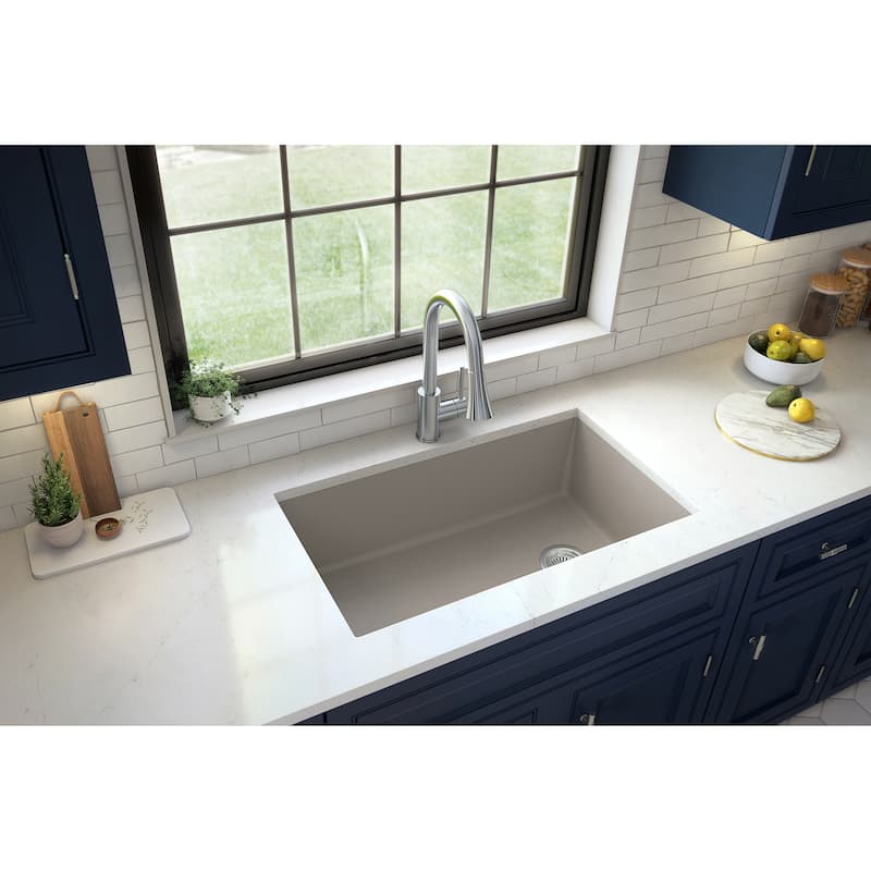 Karran Undermount Quartz 32 in. Single Bowl Kitchen Sink Kit