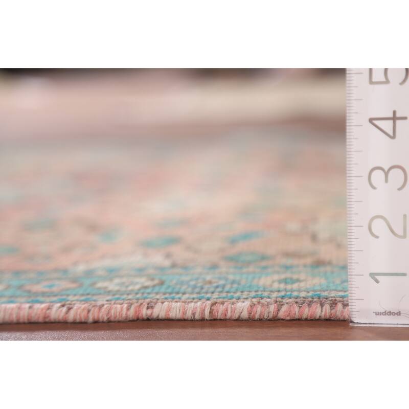 Hand Knotted Oriental 100% Wool Carpet Traditional All-Over Pink Tabriz Area Rug - 4' 7'' X 3' 1''