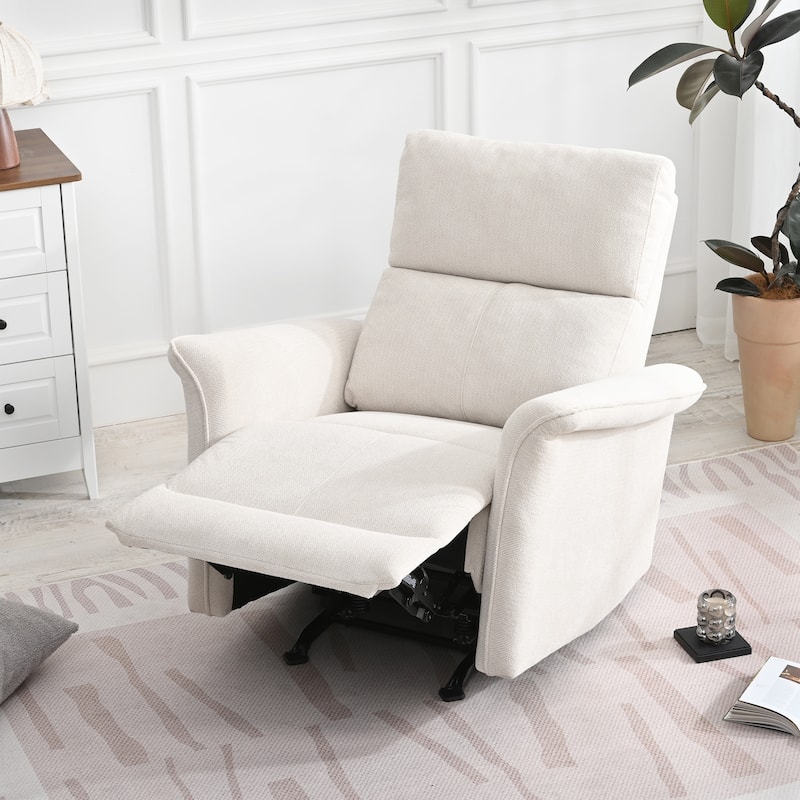 Manual Rocker Recliner Chair For Adults,Manual Rocking Glider Recliner,Fabric Nursery Chair,Single Sofa Recliner,Wide Armrests