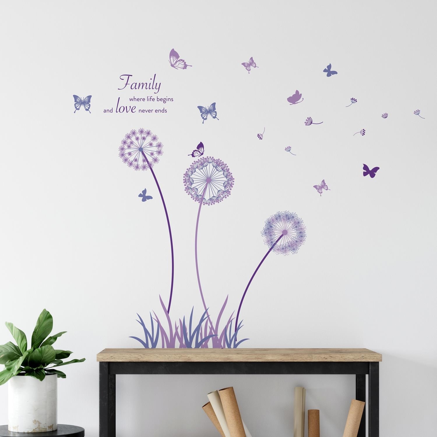 RoomMates Lisa Audit Butterfly Quote Peel and Stick Wall Decals, Blue/Purple/Green