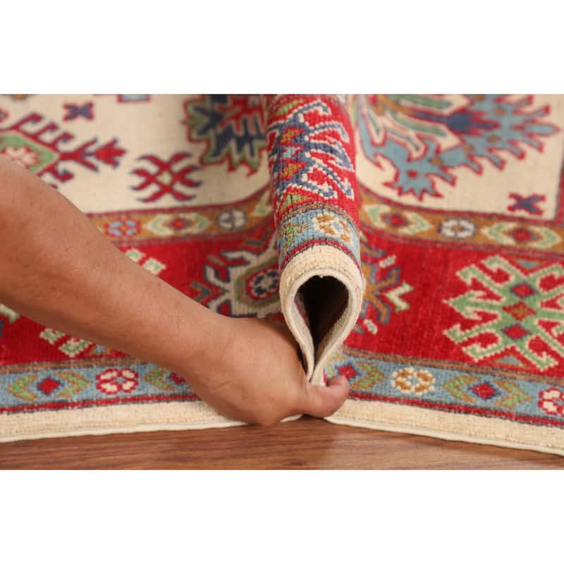 Kazak Area Rug Handmade Traditional Wool Carpet - 4'9" x 6'10"