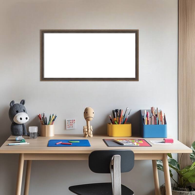 Amanti Art Hardwood Wedge Mocha Framed Dry Erase Magnetic Board
