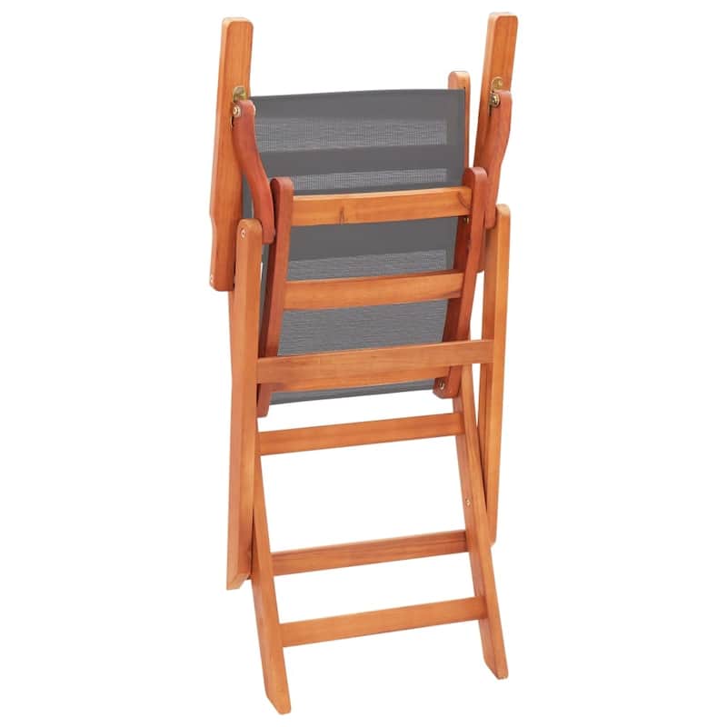 vidaXL Patio Folding Chairs Camping Chair Solid Wood Eucalyptus and Textilene