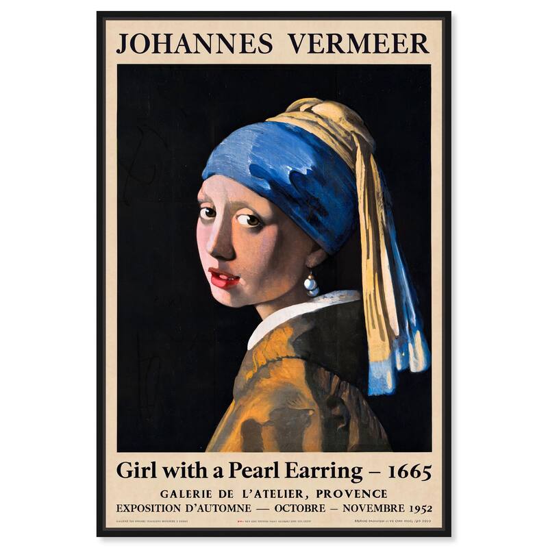 Girl with a Pearl Earring Canvas by Art Remedy - Black - 36" x 54"